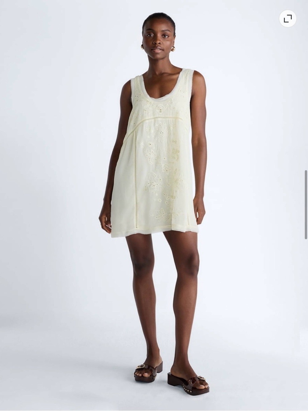 Scoop Embroidered Mini Dress